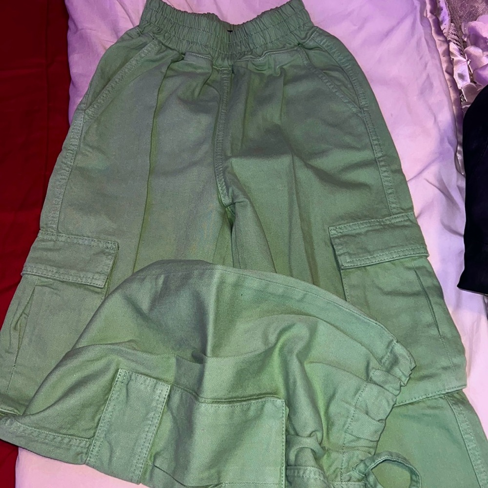 A light green cargo pant